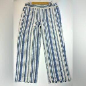 Land’N’Sea Linen Blend Striped Pull On Wide Leg Pants Size XL
